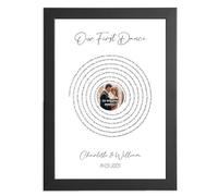 Personalised Photo & Words in a Sprial/Song Lyrics/Poem/Vows or Speech/First Dance gift for Anniversary Wedding A4 Print or A3 Poster or Framed