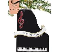 Personalised Piano Ornament 2025 - Fast & Free 24h Customisation - Musical Christmas Ornaments for Tree - Custom Gift Wrapped Classic-Piano Keepsake for Music Lovers