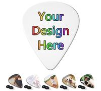 Personalised Picks 6-Pack for Acoustic and Electric Guitar, Bass, Ukulele - Custom Plectrum Holder Accessories Gift for Players, Men, Women, Dad, Boyfriend, Friends