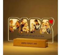 Personalised picture frame Design Your add text customised photo frame multiple pictures Clear Acrylic custom gifts for Birthday to men anniversary father’s day gift for Dad Papa Daddy