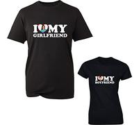 Personalised Picture Valentine's Day Ladies & Gents T-Shirt Custom Image I Love My Girlfriend Boyfriend Xmas Unisex Gift Tee Top (Black, 2XL)