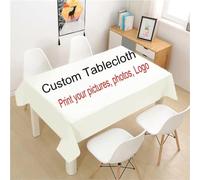 Personalised Pictures Tablecloths Custom Large Rectangular Wipeable Table Cloth with Photo/Text/Logo, Small Square Table Protector for Kitchen, Dining Room, Outdoor Birthday Party (140 x 160 cm)