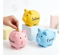 Personalised Piggy Bank for Kids, Custom Unbreakable Money Saving Box with Name, First Coin Money Bank for Boys Girls, Home Decoration Lovely Birthday Back to School Gifts For Toddler Adult (Piggy)
