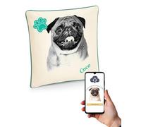 Personalised Pillow Custom Cushion with Charcoal Sketch Style Pet Portrait of Your Dog From Photo Handmade, Unique Custom Gifts for Dog Lovers Pug, Collie Any Breed