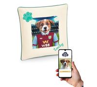 Personalised Pillow Custom Cushion with Football Shirt Funny Pet Portrait of Your Dog From Photo Handmade, Unique Custom Gifts for Dog Lovers Cat, Border Collie, Bulldog Any Breed