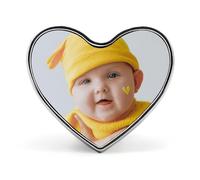 Personalised Pin Badge, Custom Picture Pin Badge, Your Image, Photo, Text, Logo, Wedding Bouquet Charm Funeral Keepsake loved one Memorial Birthday (heart-shaped)