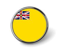 Personalised Pin Badge With Flag Of Niue National Flags, Round/Square/Heart-Shaped Metal Lapel Pin With Butterfly Button Badge Brooches For Men Women Accessories Gift