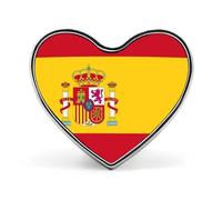 Personalised Pin Badge With Kingdom Of Spain National Flags, Round/Square/Heart-Shaped Metal Lapel Pin With Butterfly Button Badge Brooches For Men Women Accessories Gift