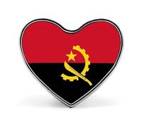 Personalised Pin Badge With Republic Of Angola National Flags, Round/Square/Heart-Shaped Metal Lapel Pin With Butterfly Button Badge Brooches For Men Women Accessories Gift