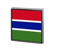 Personalised Pin Badge With Republic Of Gambia National Flags, Round/Square/Heart-Shaped Metal Lapel Pin With Butterfly Button Badge Brooches For Men Women Accessories Gift