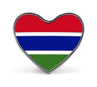 Personalised Pin Badge With Republic Of Gambia National Flags, Round/Square/Heart-Shaped Metal Lapel Pin With Butterfly Button Badge Brooches For Men Women Accessories Gift