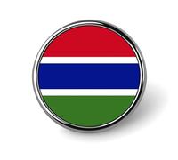 Personalised Pin Badge With Republic Of Gambia National Flags, Round/Square/Heart-Shaped Metal Lapel Pin With Butterfly Button Badge Brooches For Men Women Accessories Gift