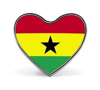 Personalised Pin Badge With Republic Of Ghana National Flags, Round/Square/Heart-Shaped Metal Lapel Pin With Butterfly Button Badge Brooches For Men Women Accessories Gift