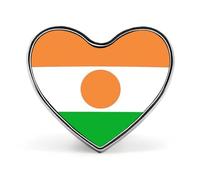 Personalised Pin Badge With Republic Of Niger National Flags, Round/Square/Heart-Shaped Metal Lapel Pin With Butterfly Button Badge Brooches For Men Women Accessories Gift