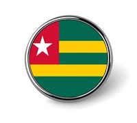 Personalised Pin Badge With Republic Of Togo National Flags, Round/Square/Heart-Shaped Metal Lapel Pin With Butterfly Button Badge Brooches For Men Women Accessories Gift