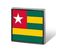 Personalised Pin Badge With Republic Of Togo National Flags, Round/Square/Heart-Shaped Metal Lapel Pin With Butterfly Button Badge Brooches For Men Women Accessories Gift