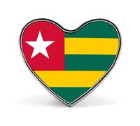 Personalised Pin Badge With Republic Of Togo National Flags, Round/Square/Heart-Shaped Metal Lapel Pin With Butterfly Button Badge Brooches For Men Women Accessories Gift