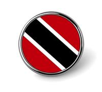Personalised Pin Badge With Republic Of Trinidad And Tobago National Flags, Round/Square/Heart-Shaped Metal Lapel Pin With Butterfly Button Badge Brooches For Men Women Accessories Gift