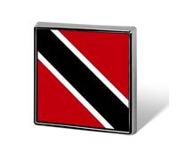 Personalised Pin Badge With Republic Of Trinidad And Tobago National Flags, Round/Square/Heart-Shaped Metal Lapel Pin With Butterfly Button Badge Brooches For Men Women Accessories Gift