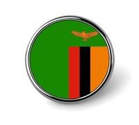 Personalised Pin Badge With Republic Of Zambia National Flags, Round/Square/Heart-Shaped Metal Lapel Pin With Butterfly Button Badge Brooches For Men Women Accessories Gift