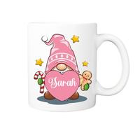 Personalised Pink Christmas Gonk Mug - Cute Gnome Hot Chocolate Cup, Christmas Movie Watching Mug, Secret Santa Gift, Stocking Filler, Xmas Eve Box Present, Birthday Gift for Gonk Lovers
