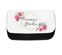 Personalised Pink Floral Make Up Bag