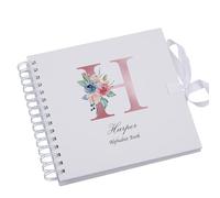 Personalised Pink Letter Monogram Scrapbook Photo Album or Guest Book