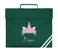 Personalised Pink Unicorn Book Bag for Kids Back to School Nursery Boys Girls, One Size, Bottle