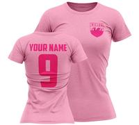 Personalised Pink Wales Womens T Shirt Custom Name Number Welsh Y Ddraig Goch Cymru Football Ladies Tee, L, Light Pink