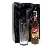 Personalised Pint Glass & Beer - Darth Vader Star Wars Design (Desperados Tequila Beer, Silk Lined Gift Box)