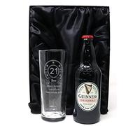 Personalised Pint Glass & Bottle of Beer - Birthday Design (Guinness Original Stout Beer, Silk Lined Gift Box)