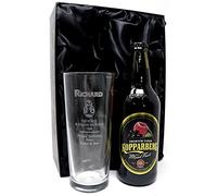 Personalised Pint Glass & Cider - BB8 Star Wars Design (Kopparberg Mixed Fruit Cider, Silk Lined Gift Box)