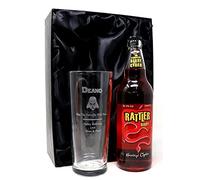 Personalised Pint Glass & Cider - Darth Vader Star Wars Design (Rattler Berry Cornish Cider, Silk Lined Gift Box)