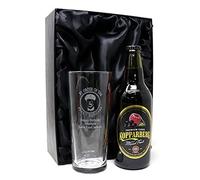 Personalised Pint Glass & Cider - Peaky Blinders Design (Kopparberg Mixed Fruit Cider, Silk Lined Gift Box)