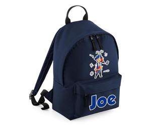 Personalised Pirate Backpack, Treasure Hunter's, Skull and Crossbones Backpack, 9 litres Mini Essential Fashion Backpacks for Back-to-School, Nursery, Bookbags, Rucksack, Shoulder Bag. (French Navy)