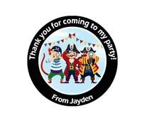 Personalised Pirate Birthday Chocolate Coins - Gold Foil Treasure Party Favours | Custom Name Stickers | Kids Party Bags - 35 stickers