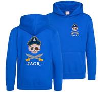 Personalised Pirate Kids Hoodie Ahoy Skull Treasure Large Back Print Boy Girl Hooded Top