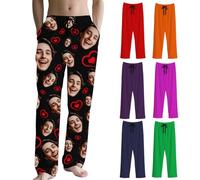 Personalised pjs Bottoms with Image Custom Pyjamas Bottoms with Face Photo Custom Pyjama Pants Funny Christmas Anniversary Halloween Personalised Gifts For Men Women Lover Family Friends XS-5XL