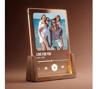 Personalised Plaque Music Plaque LED Acrylic Song with Photo Personalised Gifts for Him Her Women Men Valentine's Day Christmas Anniversary Birthday Mothers Day (Design 02)