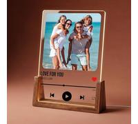 Personalised Plaque Music Plaque LED Acrylic Song with Photo Personalised Gifts for Him Her Women Men Valentine's Day Christmas Anniversary Birthday Mothers Day (Design 01)