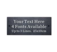Personalised Plaque Slate House Signs Natural Slate Yard Garden Sign Plaques Welcome Sign Door Wall Signs Home Decor Gifts for Outside with Wall Fixings 25x10cm