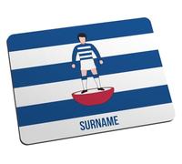 Personalised Player Figure Mouse Mat for Reading FC fans, great for The Royals football supporters, fabric top, non slip mouse pad 5mm thick