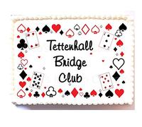 Personalised Playing Cards Cake Topper - A4 - Edible Icing or Wafer - Your Message - Poker - Bridge - Casino - Card Suits - Deck (Wafer)
