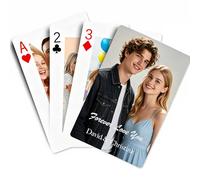 Personalised Playing Cards with 16 Photos, Customised Picture Standard Playing Cards, Create Your Own Funny Decks Cards for Party Games, Gifts for Christmas, Wedding, Birthday (Image & Text)