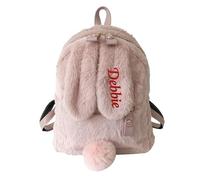 Personalised Plush Rabbit Ears Backpack, Custom Bunny Backpacks with Embroidered Name, Unique Travel School Backpack, Easter Birthday Gifts