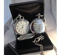 Personalised Pocket Fob Watch Deluxe Gift Boxed BEST MAN USHER DAD WEDDING GIFT