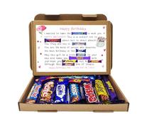 Personalised Poem Birthday gift Treat Box Hug in a box, hamper Sweet gift, thank you Present for all ages Him/Her - Generic PINK Birthday Poem
