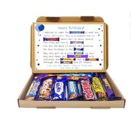 Personalised Poem Birthday gift Treat Box Hug in a box, hamper Sweet gift, thank you Present for all ages Him/Her - Generic BLUE Birthday Poem