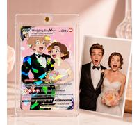 Personalised Poke Card for Dad, Custom Photo Anime Game Card with Picture Text Name, Best Dad Ever Father’s Day Gift from Daughter Son for Daddy Grandpa Husband Papa (Style06)