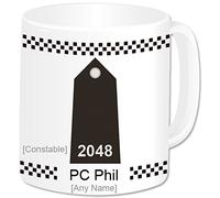 Personalised Police Mug - Police Insignia - with Black Chequered (A GoPersonalised Design)